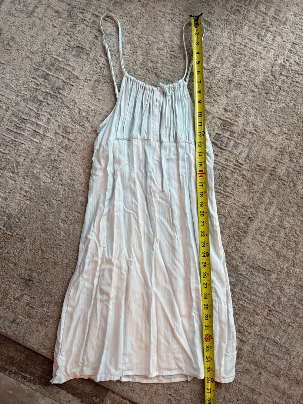 NWT Rue 21 Lightweight White and baby blue Spaghetti Strap Summer Dress